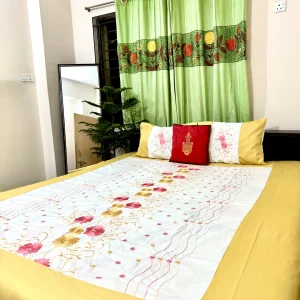 পিমিয়াম ৩ পিসের বেডশিট (হলুদ)